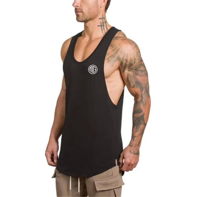 Brand Gym Clothing Cotton Singlets Canotte Bodybuilding Stringer Tank Top Men Fitness Shirt Muscle Guys Sleeveless Vest Tanktop