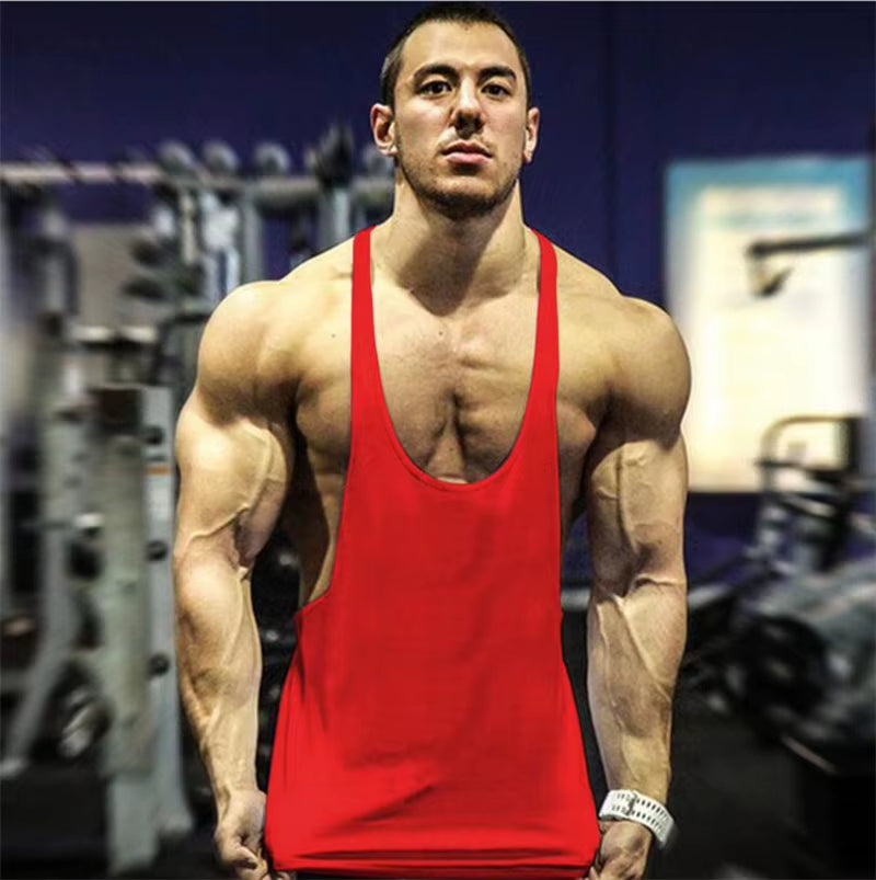 Brand Vest Mens Sleeveless Shirt Bodybuilding Stringer Tank Top Fitness Singlets Solid Sportwear Undershirt Plain Gym Clothing