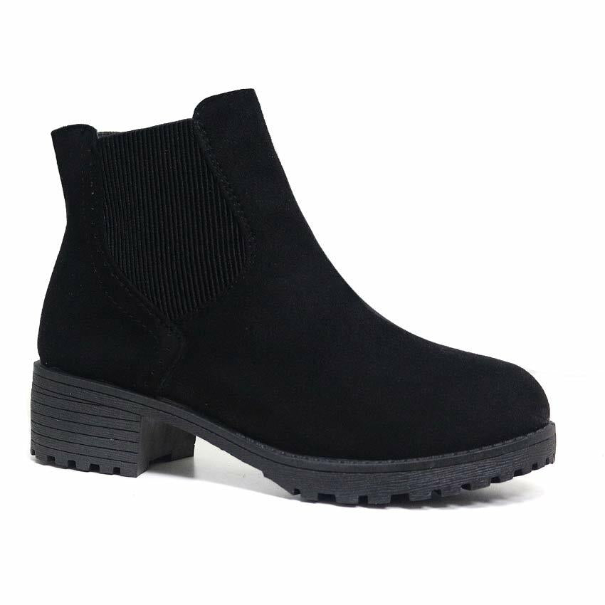 Womens Ladies Chunky Block High Heel Shoes Platform Ankle Chelsea Boots Shoes