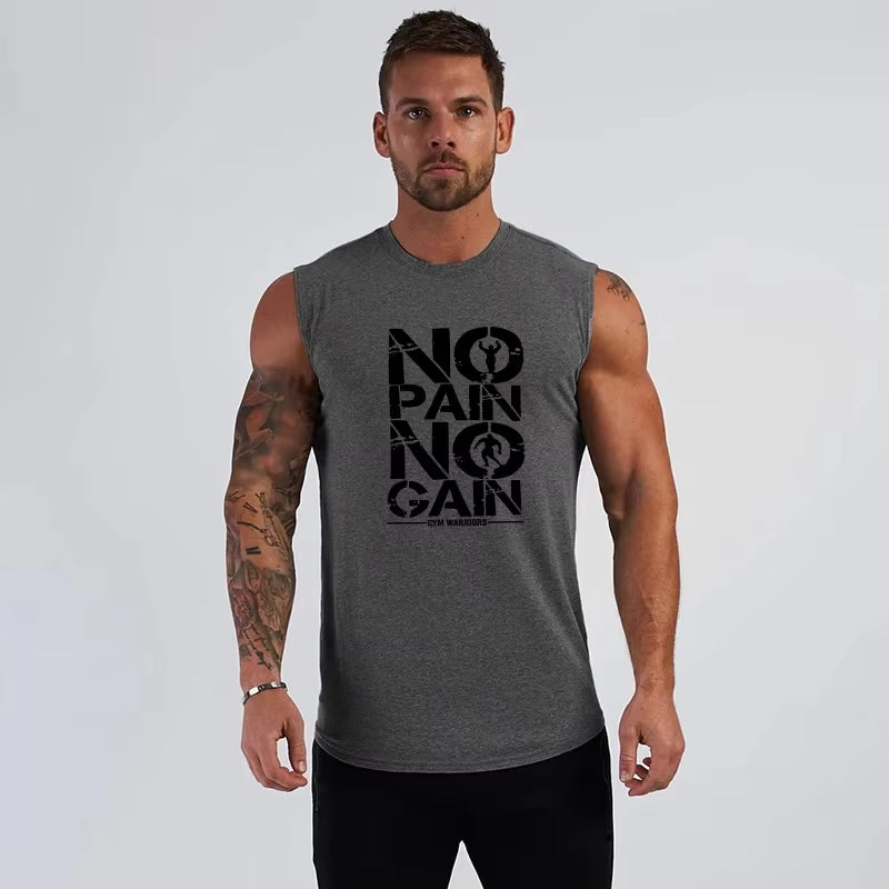 Gym Clothing Compression Vest Fitness Mens Tank Top Cotton Bodybuilding Stringer Tanktop Muscle Singlet Workout Sleeveless Shirt