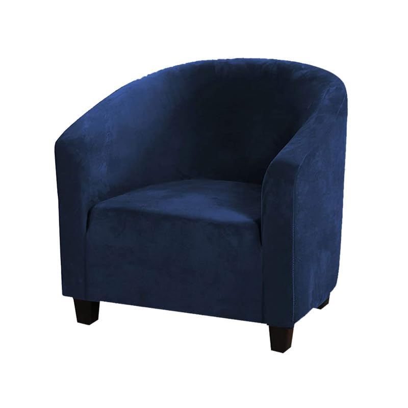 Mingfuxin Velvet Tub Chair Slipcover, High Stretch Club Chair Covers Washable Armchair Sofa Couch Covers Slipcovers Furniture Protectors for Dining Living Room Office(Gray, Velvet)
