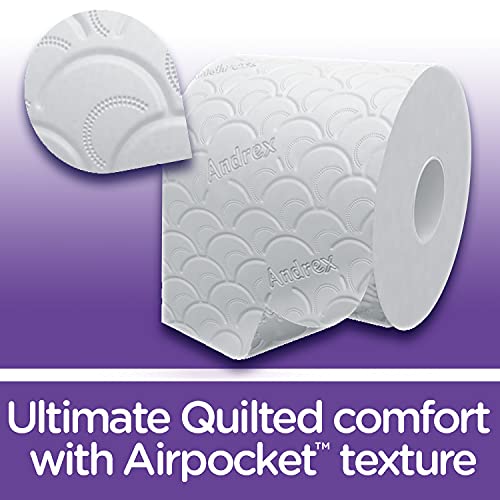 Andrex Ultimate Quilts Toilet Paper 24 Rolls, Air Pocket Technology for Soft, Thick Sheets – 24 Quilted Toilet Rolls x 1 Pack, FSC Certified