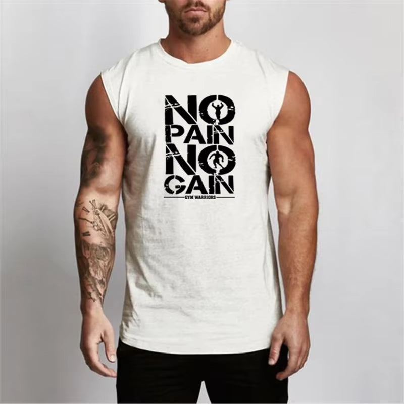 Gym Clothing Compression Vest Fitness Mens Tank Top Cotton Bodybuilding Stringer Tanktop Muscle Singlet Workout Sleeveless Shirt