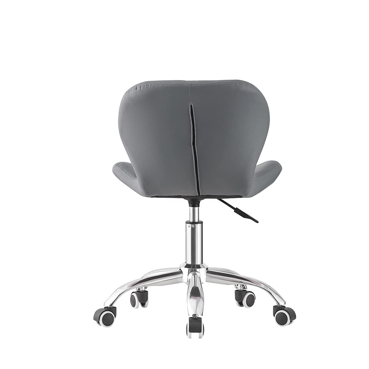 Jamiah Modern Desk Chairs Comfortable Study Chair Swivel Home Chair Height Adjustable PU Leather Desk Chair with Lift Chrome Legs for Home Bedrooms (White)