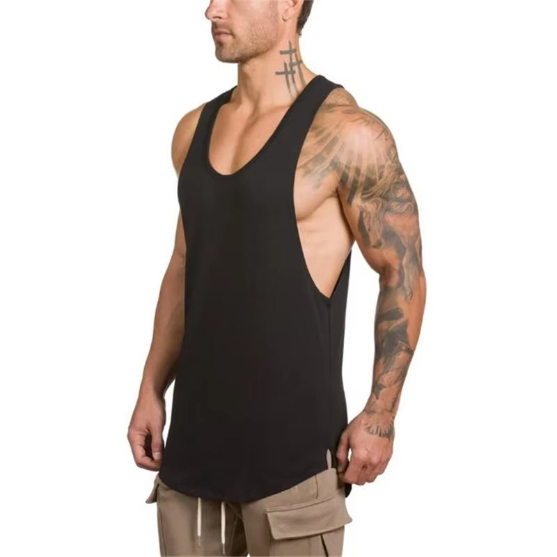 Brand Gym Clothing Cotton Singlets Canotte Bodybuilding Stringer Tank Top Men Fitness Shirt Muscle Guys Sleeveless Vest Tanktop