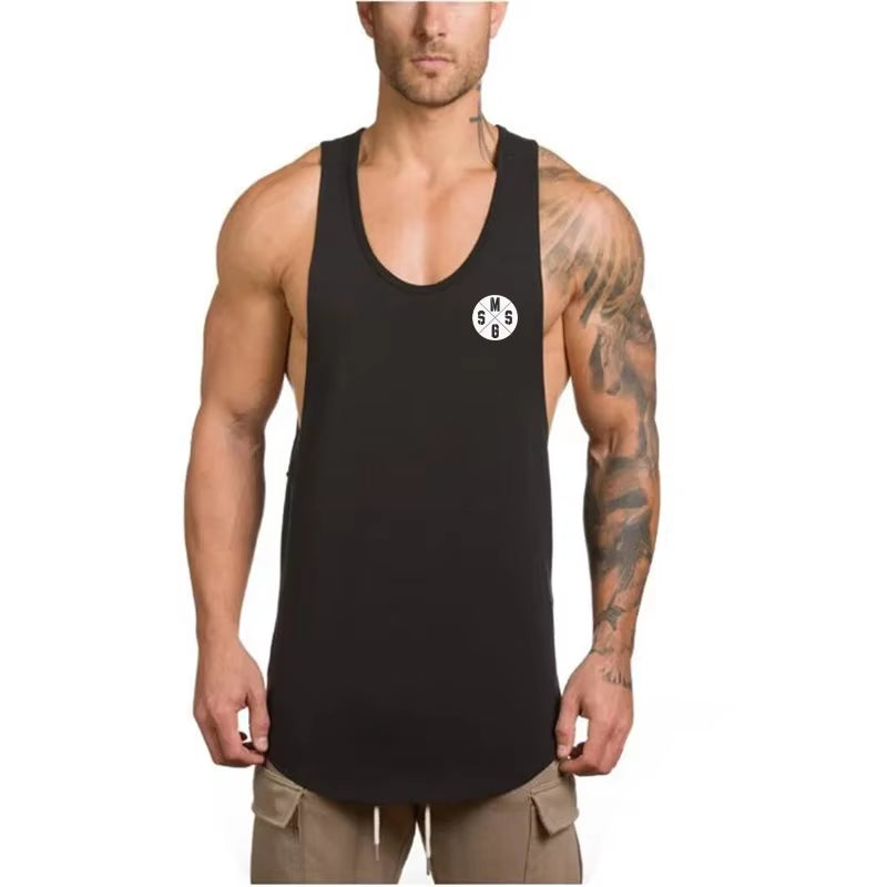 Brand Gym Clothing Cotton Singlets Canotte Bodybuilding Stringer Tank Top Men Fitness Shirt Muscle Guys Sleeveless Vest Tanktop