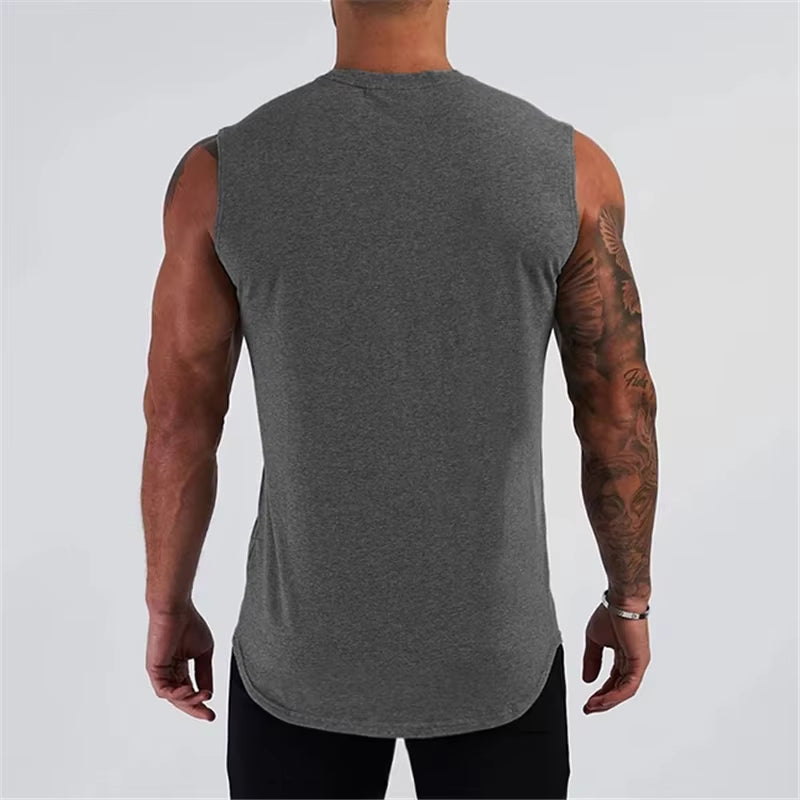 Gym Clothing Compression Vest Fitness Mens Tank Top Cotton Bodybuilding Stringer Tanktop Muscle Singlet Workout Sleeveless Shirt