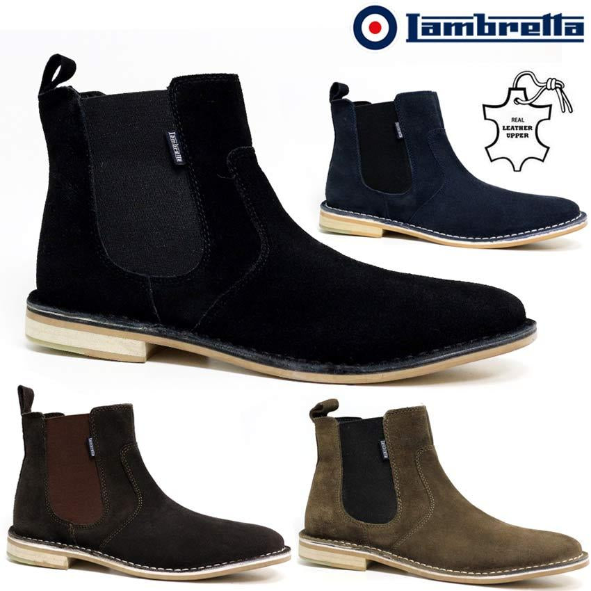 Mens Leather Chelsea Boots New Smart Formal Desert Suede Ankle Boots Shoes Size