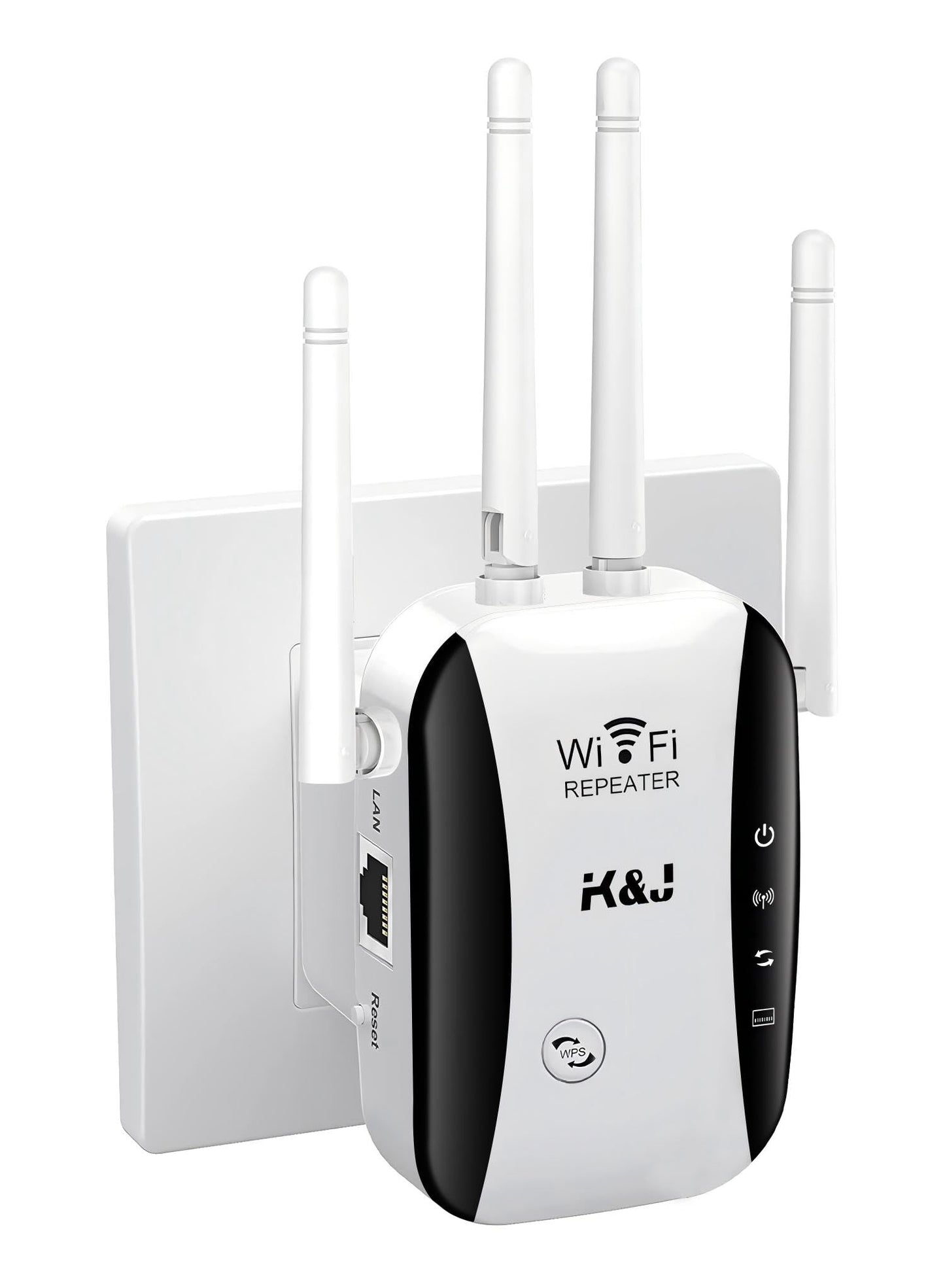2025 Newest WiFi Extender, WiFi Booster, 4 Antennas Up to 5000 Sq.ft and 50 Devices, WiFi Repeater, Wireless Internet Repeater with Ethernet Port, 1-Click Setup, Access Point, UK plug - White