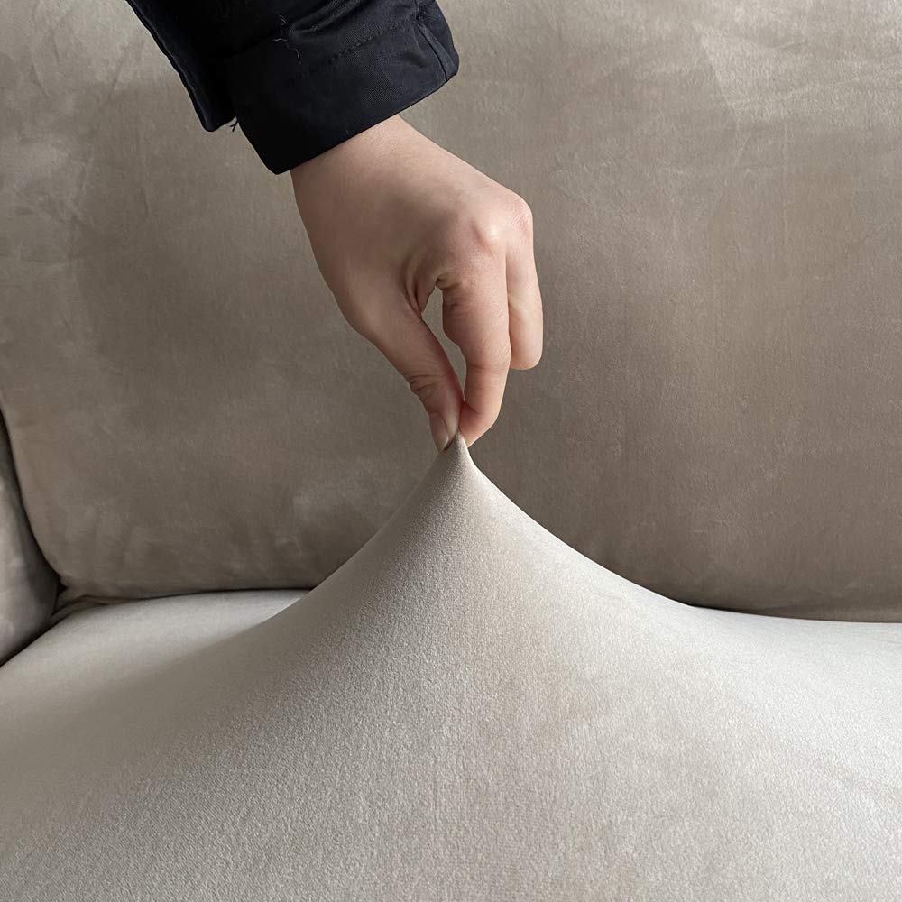 Mingfuxin Velvet Tub Chair Slipcover, High Stretch Club Chair Covers Washable Armchair Sofa Couch Covers Slipcovers Furniture Protectors for Dining Living Room Office(Gray, Velvet)