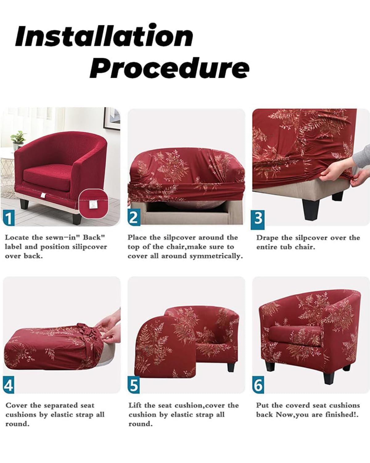 Highdi Tub Chair Cover 2 Piece, Jacquard Bucket Chair Covers Armchair Cover Club Armchair Slipcovers with Seat Cover | Stretch Removable Furniture Protector | Office Bar Reception -Green