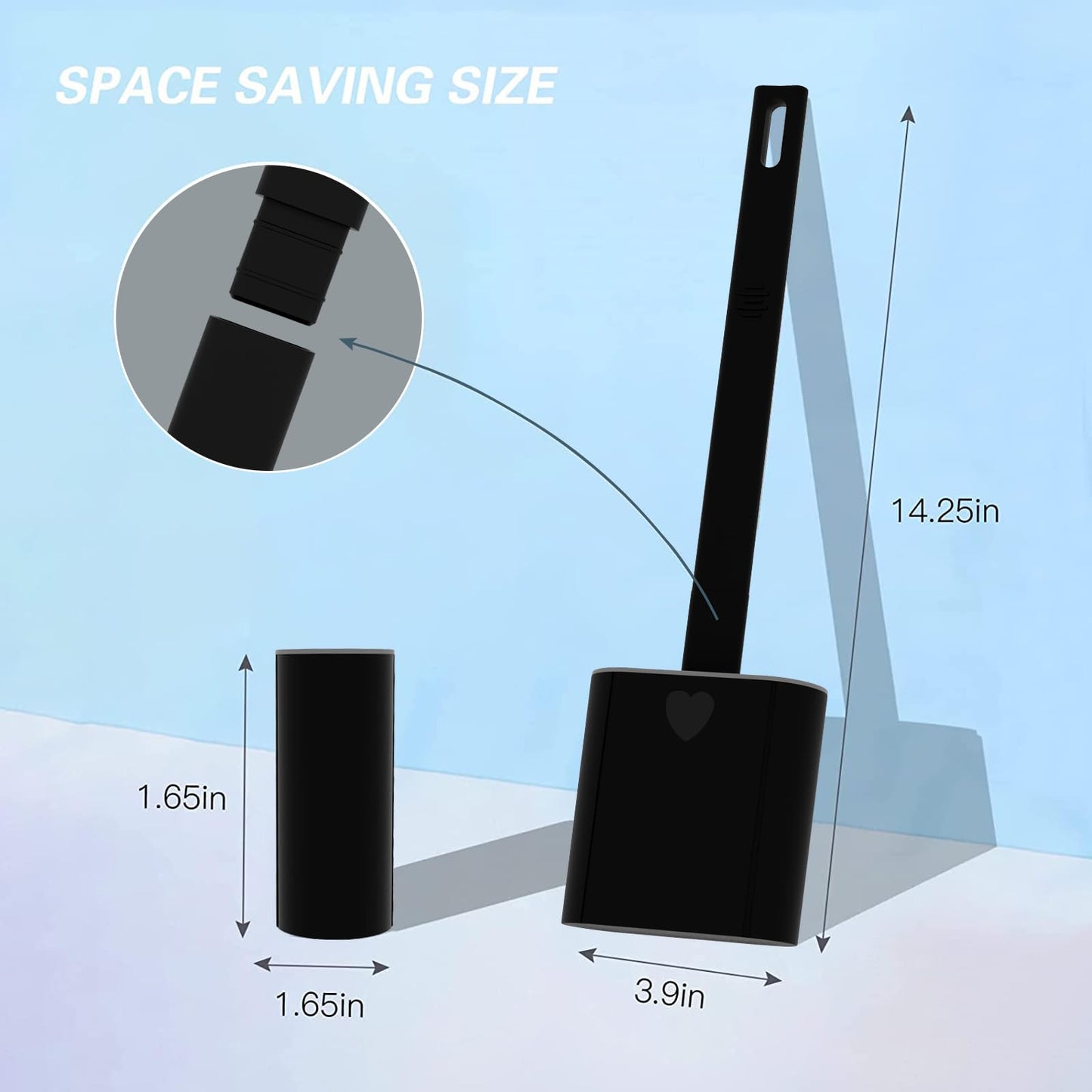 Toilet Brush, 2 Pack Bathroom Silicone Toilet Brushes and Holder Sets with No-Slip Long Plastic Handle and Soft Flexible Bristles, Toilet Brushes with holders and Base for Anti-drip (White)