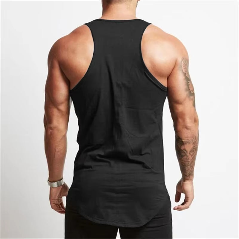 Bodybuilding New Brand Solid Tank Top Men Stringer Tanktop Fitness Singlet Sleeveless Shirt Workout Man Undershirt Gym Clothing