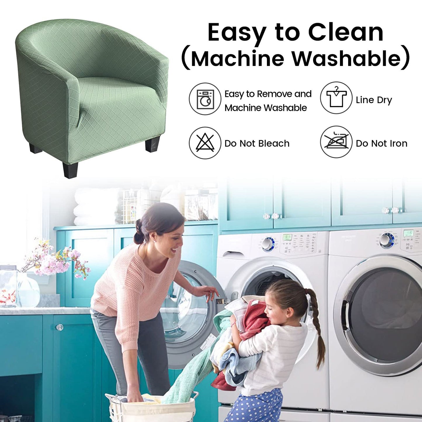 Mingfuxin Velvet Tub Chair Slipcover, High Stretch Club Chair Covers Washable Armchair Sofa Couch Covers Slipcovers Furniture Protectors for Dining Living Room Office(Gray, Velvet)