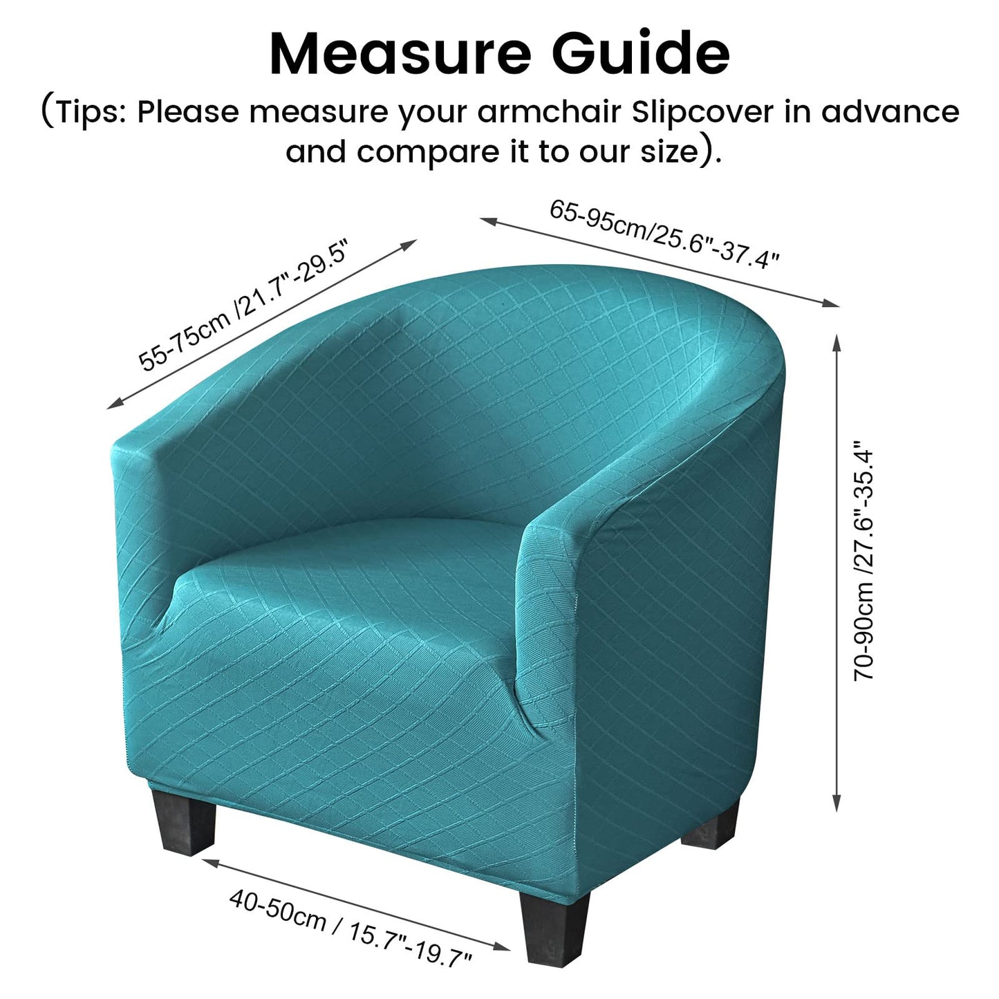 Mingfuxin Velvet Tub Chair Slipcover, High Stretch Club Chair Covers Washable Armchair Sofa Couch Covers Slipcovers Furniture Protectors for Dining Living Room Office(Gray, Velvet)