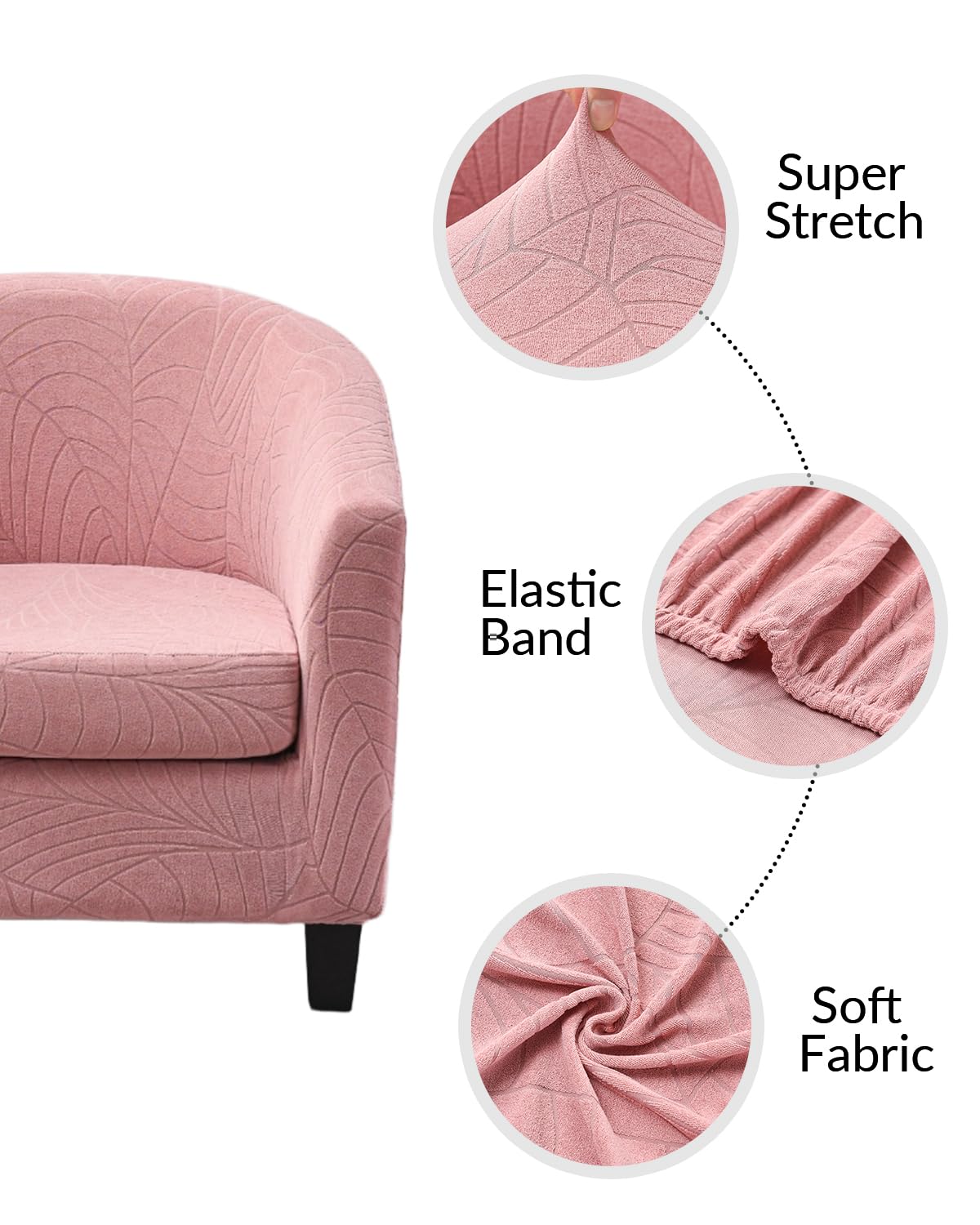 Highdi Tub Chair Cover 2 Piece, Jacquard Bucket Chair Covers Armchair Cover Club Armchair Slipcovers with Seat Cover | Stretch Removable Furniture Protector | Office Bar Reception -Green