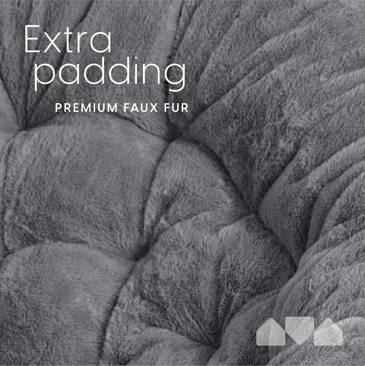 Milliard Accent Chair, Faux Fur Cozy Chair for Bedroom/X-Large (Grey Fur, Gold Metal)