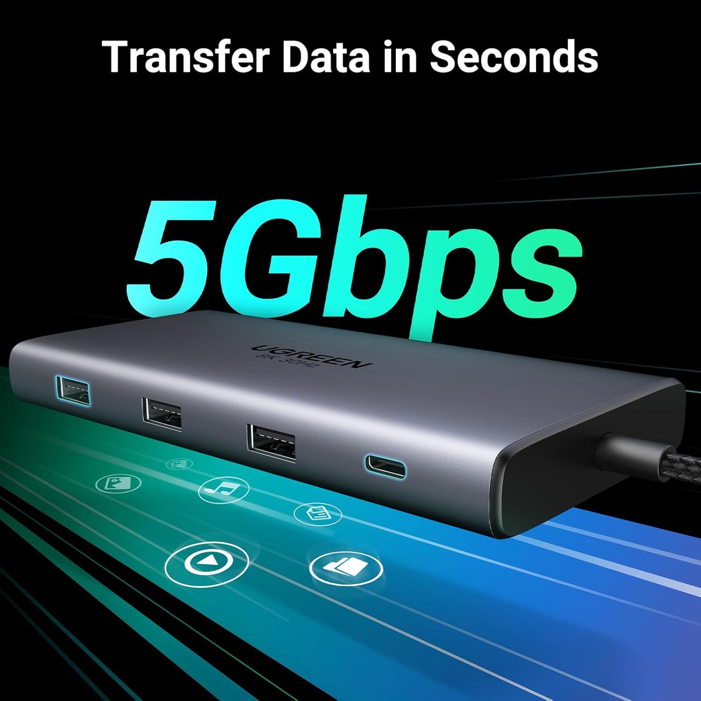 UGREEN Docking Station, Revodok Pro 210 USB C Hub (10-in-1) with Dual 4K@60Hz, Single 8K@30Hz, Gigabit Ethernet, 100W PD, 4x 5Gbps USB Data Ports, SD/TF, USB-C Dock for Thinkpad, HP, Dell Laptops