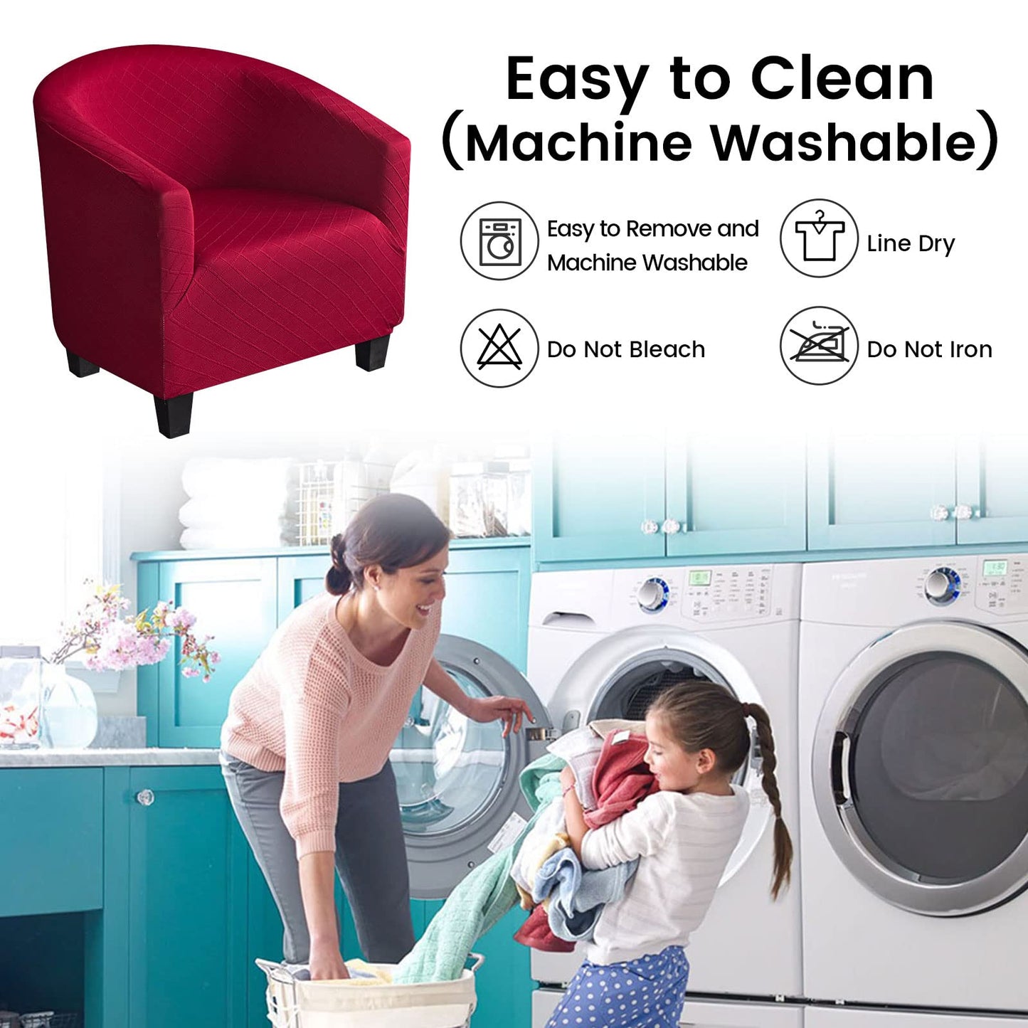 Mingfuxin Velvet Tub Chair Slipcover, High Stretch Club Chair Covers Washable Armchair Sofa Couch Covers Slipcovers Furniture Protectors for Dining Living Room Office(Gray, Velvet)