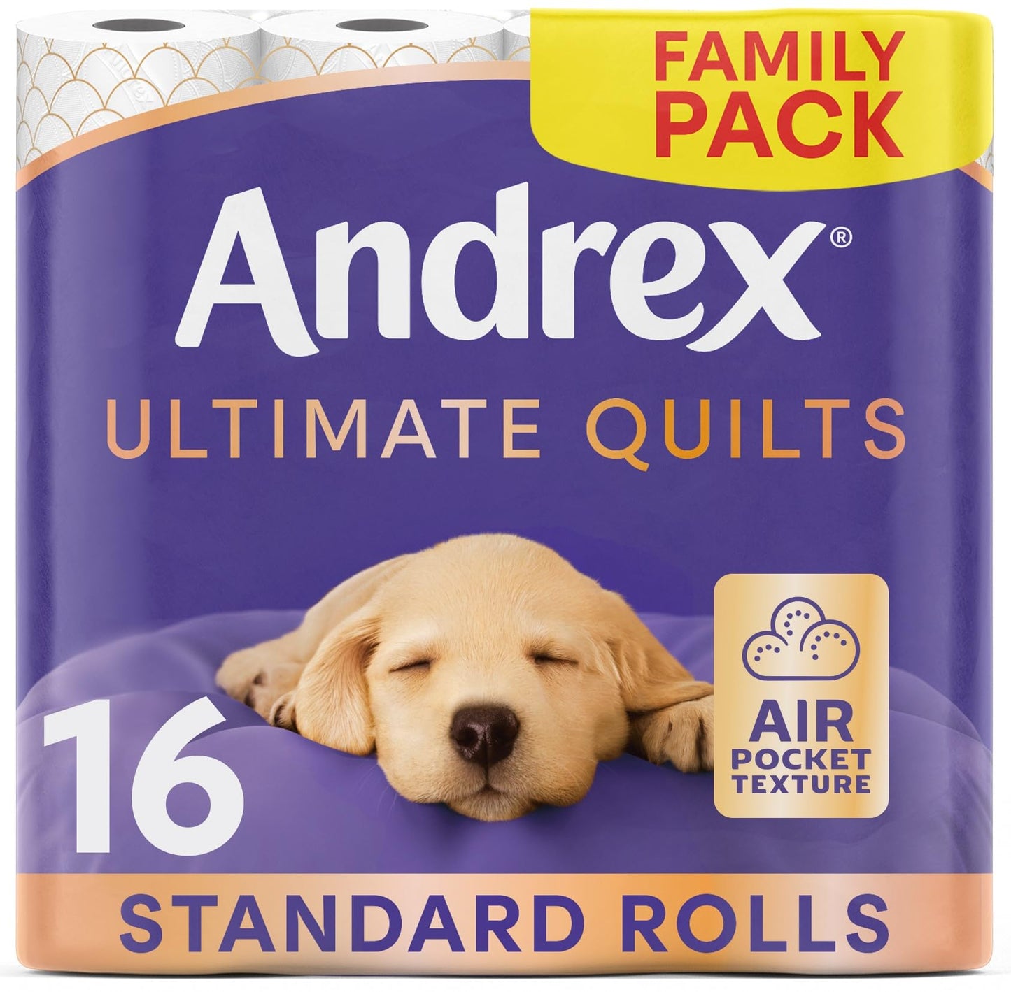 Andrex Ultimate Quilts Toilet Paper 24 Rolls, Air Pocket Technology for Soft, Thick Sheets – 24 Quilted Toilet Rolls x 1 Pack, FSC Certified