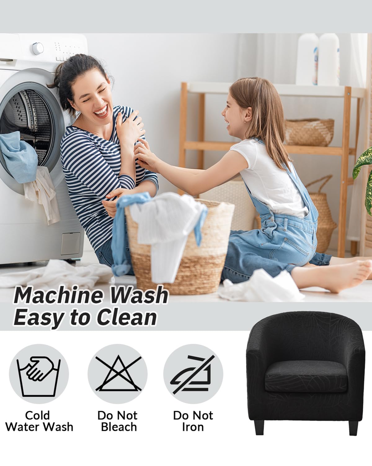 Highdi Tub Chair Cover 2 Piece, Jacquard Bucket Chair Covers Armchair Cover Club Armchair Slipcovers with Seat Cover | Stretch Removable Furniture Protector | Office Bar Reception -Green