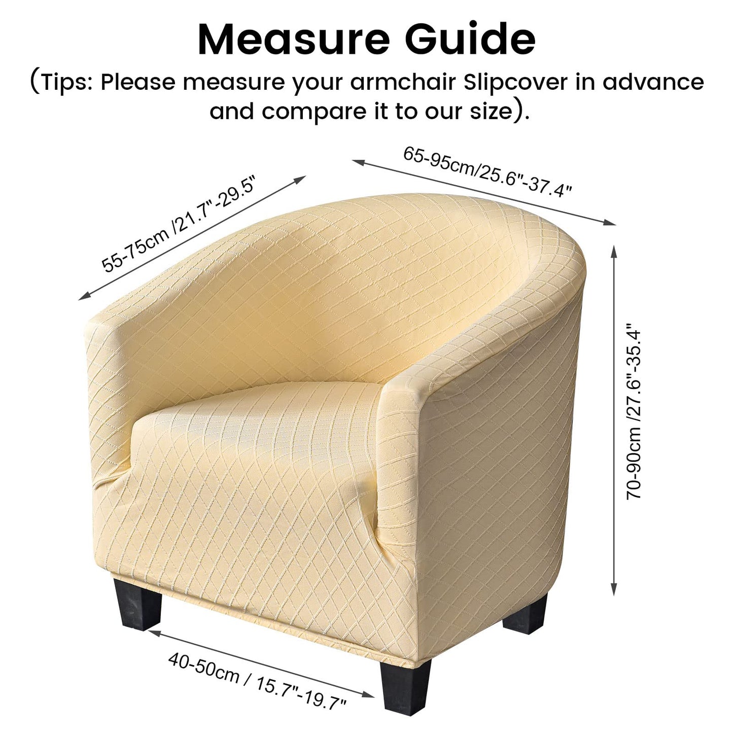 Mingfuxin Velvet Tub Chair Slipcover, High Stretch Club Chair Covers Washable Armchair Sofa Couch Covers Slipcovers Furniture Protectors for Dining Living Room Office(Gray, Velvet)