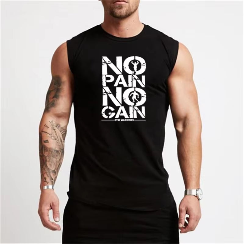 Gym Clothing Compression Vest Fitness Mens Tank Top Cotton Bodybuilding Stringer Tanktop Muscle Singlet Workout Sleeveless Shirt