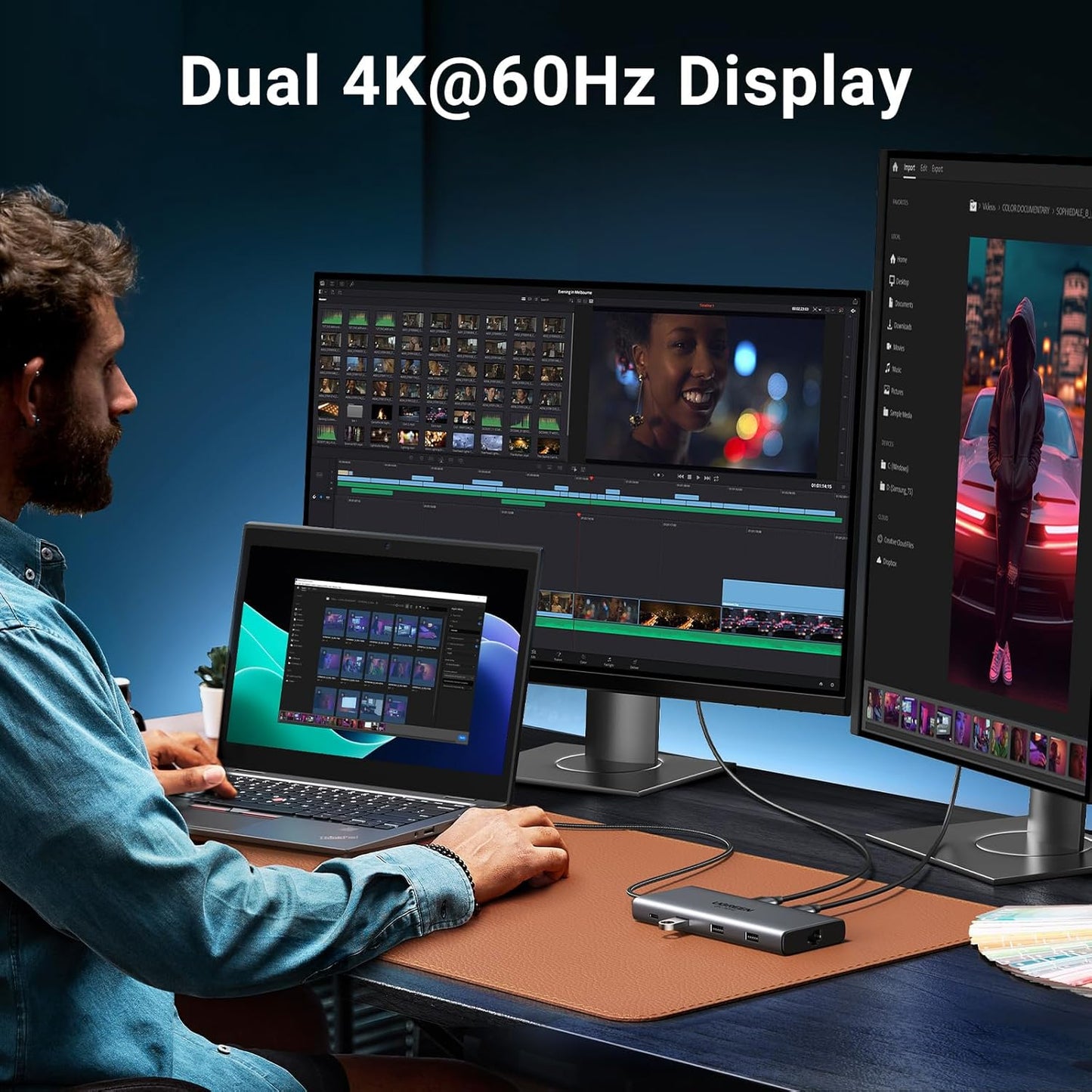 UGREEN Docking Station, Revodok Pro 210 USB C Hub (10-in-1) with Dual 4K@60Hz, Single 8K@30Hz, Gigabit Ethernet, 100W PD, 4x 5Gbps USB Data Ports, SD/TF, USB-C Dock for Thinkpad, HP, Dell Laptops