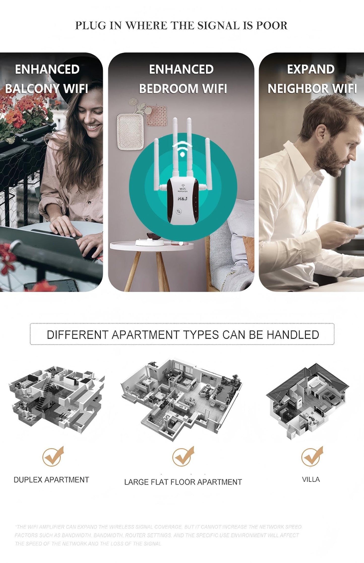 2025 Newest WiFi Extender, WiFi Booster, 4 Antennas Up to 5000 Sq.ft and 50 Devices, WiFi Repeater, Wireless Internet Repeater with Ethernet Port, 1-Click Setup, Access Point, UK plug - White