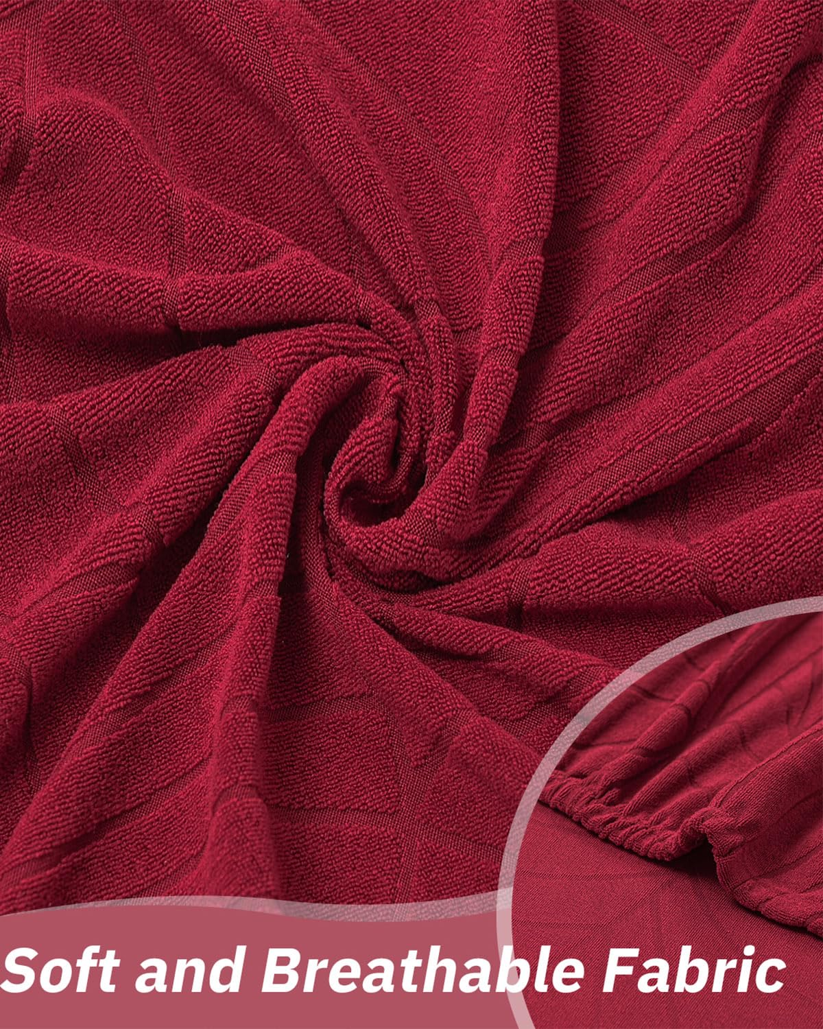 Highdi Tub Chair Cover 2 Piece, Jacquard Bucket Chair Covers Armchair Cover Club Armchair Slipcovers with Seat Cover | Stretch Removable Furniture Protector | Office Bar Reception -Green