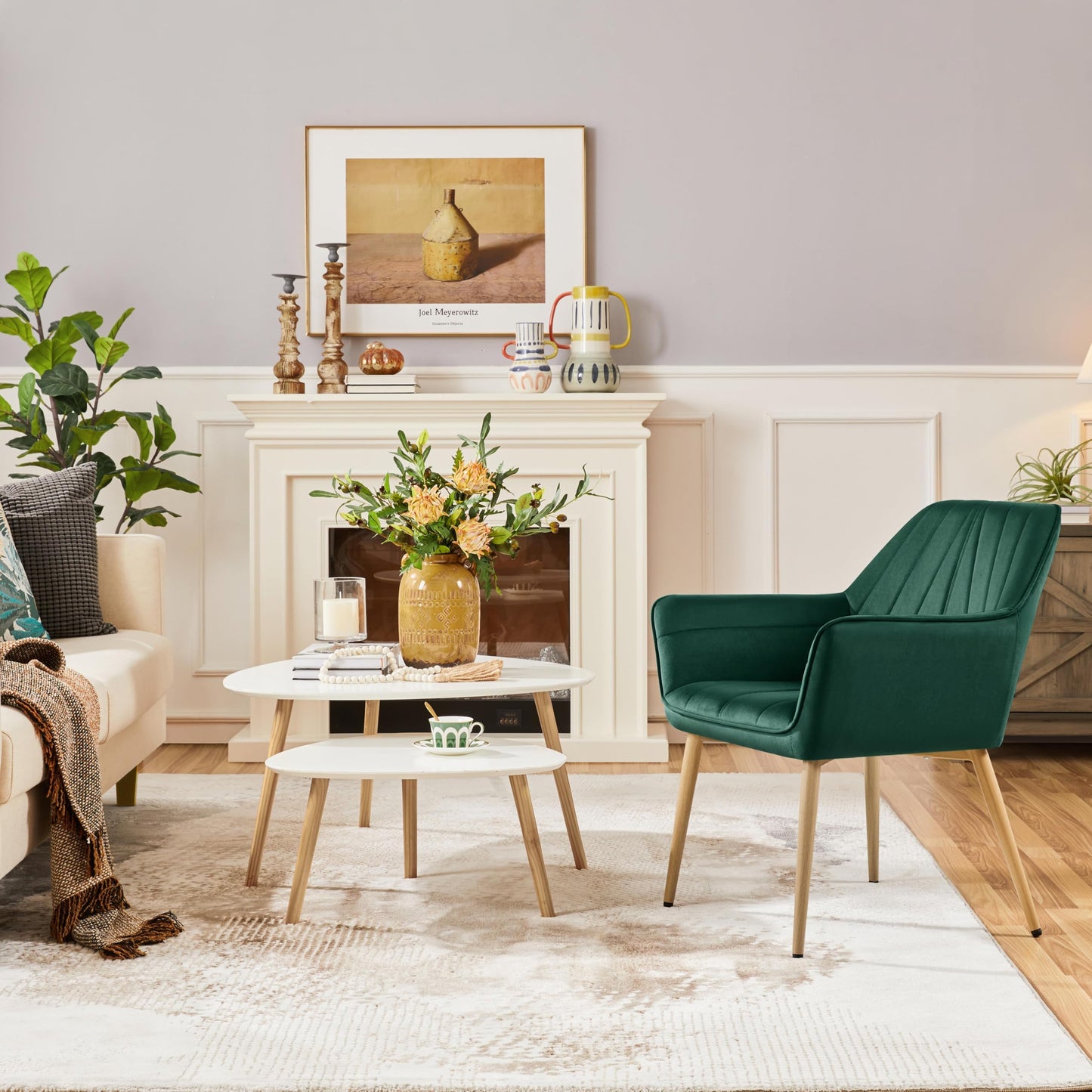 Yaheetech Velvet Tufted Vanity Chair, Modern Armchair with Flared Wide Arms and Metal Legs, Angled Back for Make up Room/Living Room/Bedroom, Dark Gray