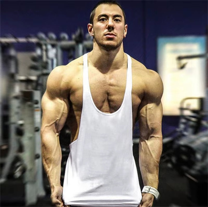 Brand Vest Mens Sleeveless Shirt Bodybuilding Stringer Tank Top Fitness Singlets Solid Sportwear Undershirt Plain Gym Clothing