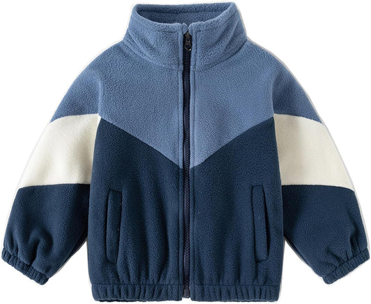 Toddler Boys Fleece Jacket Spring Fall Lightweight Coat Printed Full Zipper Outerwear