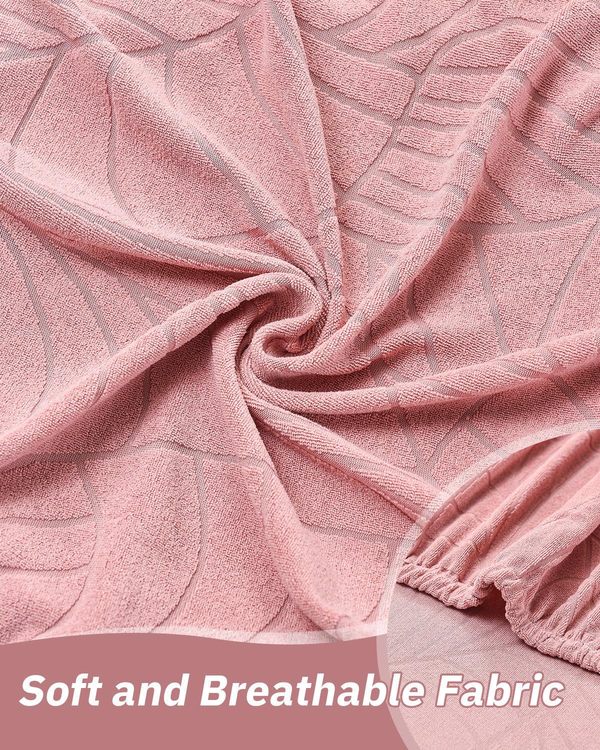 Highdi Tub Chair Cover 2 Piece, Jacquard Bucket Chair Covers Armchair Cover Club Armchair Slipcovers with Seat Cover | Stretch Removable Furniture Protector | Office Bar Reception -Green