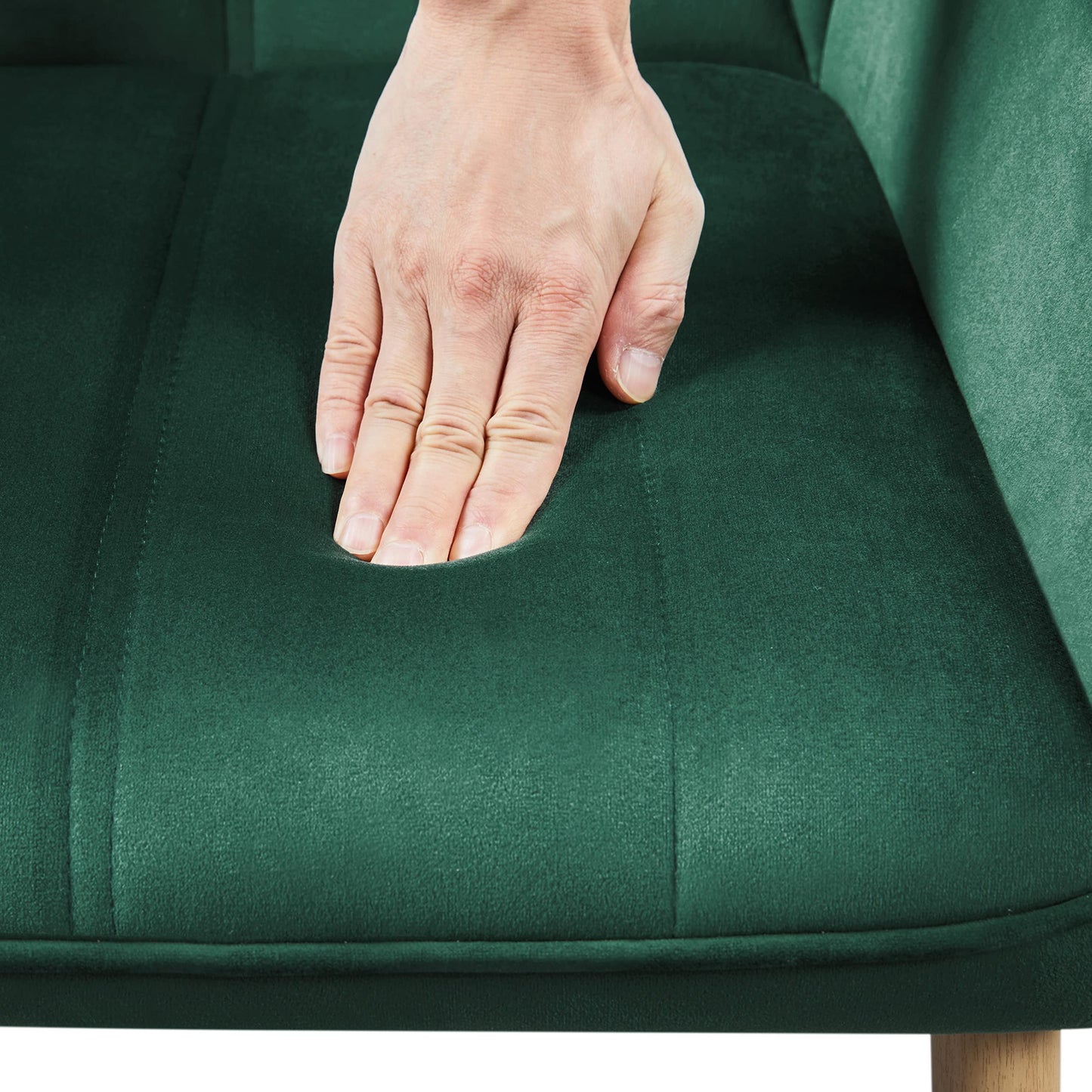 Yaheetech Velvet Tufted Vanity Chair, Modern Armchair with Flared Wide Arms and Metal Legs, Angled Back for Make up Room/Living Room/Bedroom, Dark Gray