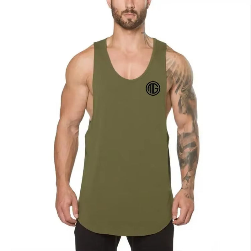 Brand Gym Clothing Cotton Singlets Canotte Bodybuilding Stringer Tank Top Men Fitness Shirt Muscle Guys Sleeveless Vest Tanktop
