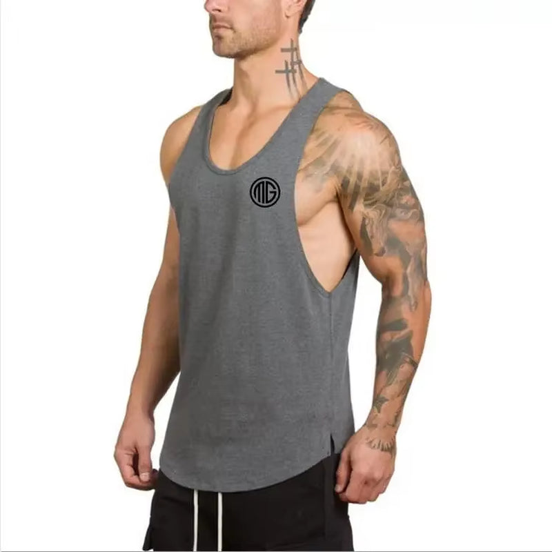 Brand Gym Clothing Cotton Singlets Canotte Bodybuilding Stringer Tank Top Men Fitness Shirt Muscle Guys Sleeveless Vest Tanktop