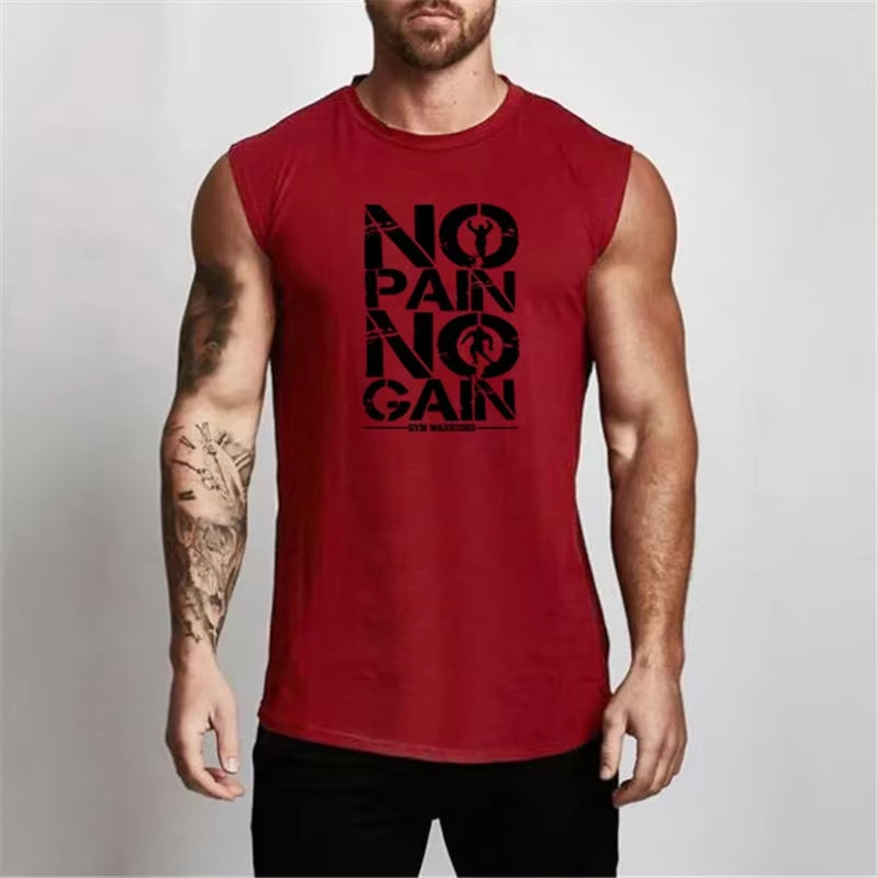 Gym Clothing Compression Vest Fitness Mens Tank Top Cotton Bodybuilding Stringer Tanktop Muscle Singlet Workout Sleeveless Shirt