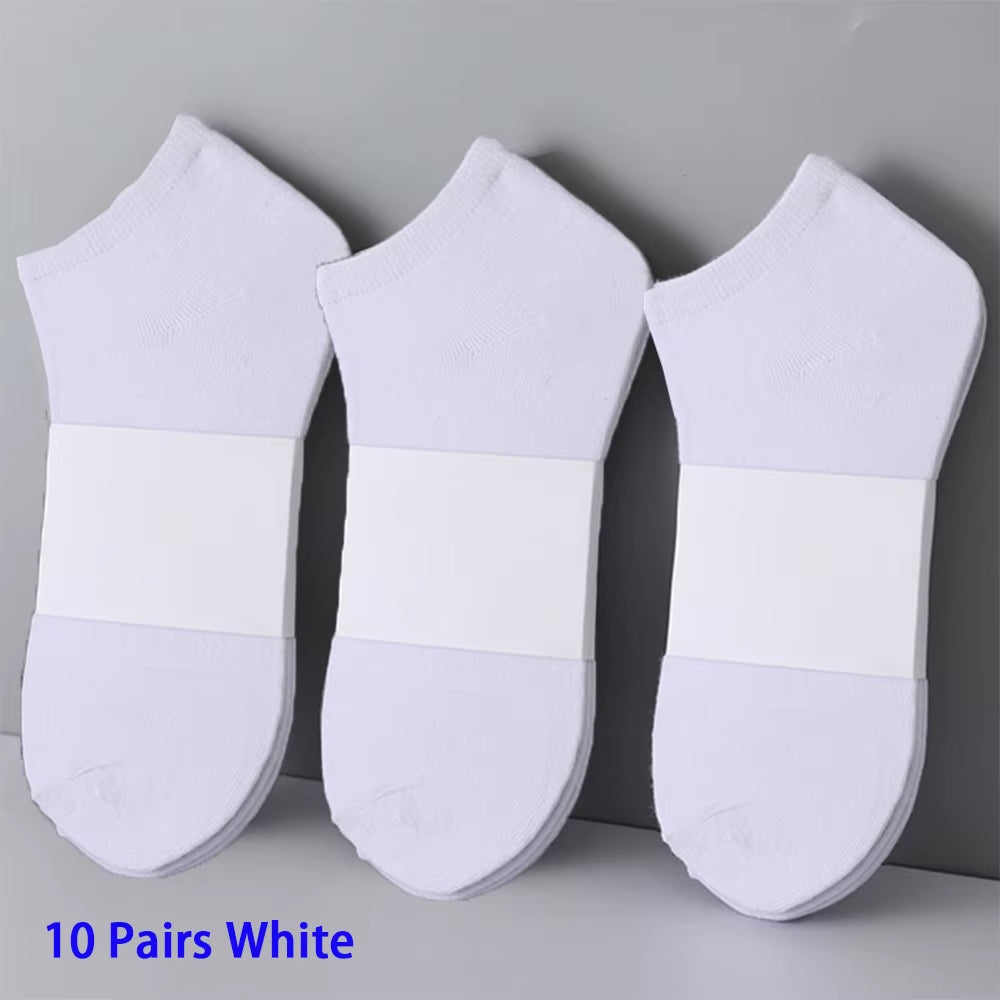 5/6/7/10 Pairs Women/Men Boat Socks Invisible Low Cut Silicone Non-Slip Summer No-Show Ankle Socks Solid Color Casual Breathable
