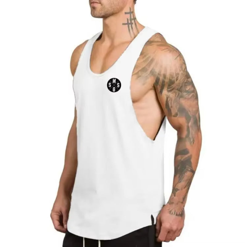 Brand Gym Clothing Cotton Singlets Canotte Bodybuilding Stringer Tank Top Men Fitness Shirt Muscle Guys Sleeveless Vest Tanktop