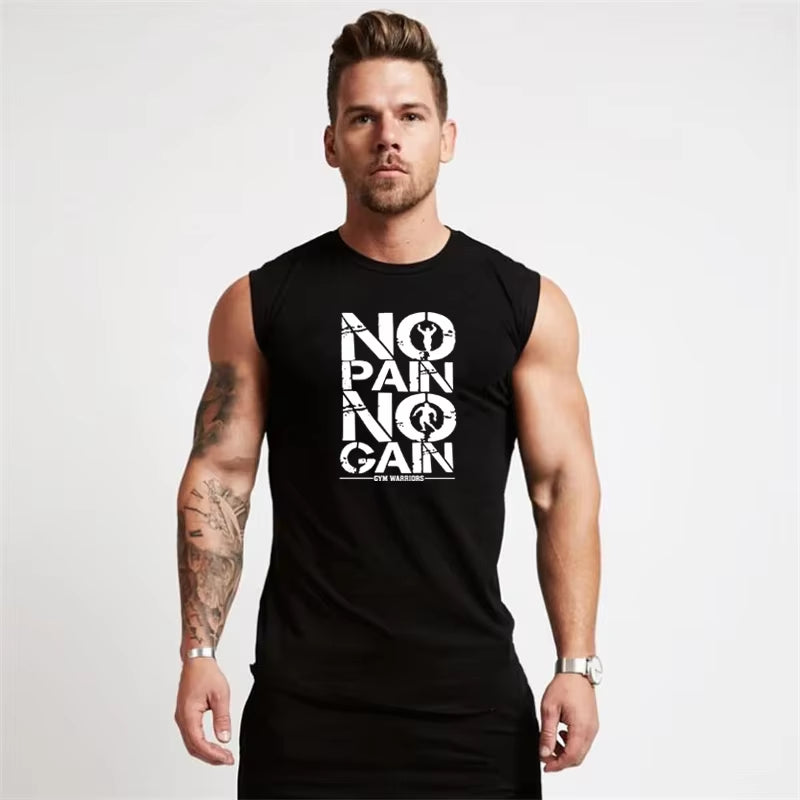 Gym Clothing Compression Vest Fitness Mens Tank Top Cotton Bodybuilding Stringer Tanktop Muscle Singlet Workout Sleeveless Shirt