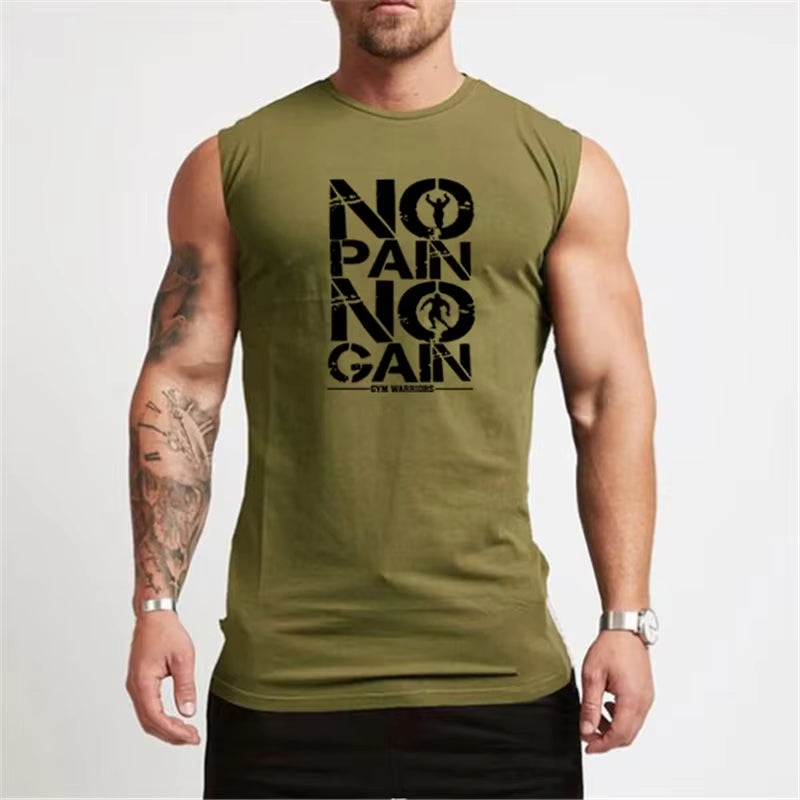 Gym Clothing Compression Vest Fitness Mens Tank Top Cotton Bodybuilding Stringer Tanktop Muscle Singlet Workout Sleeveless Shirt